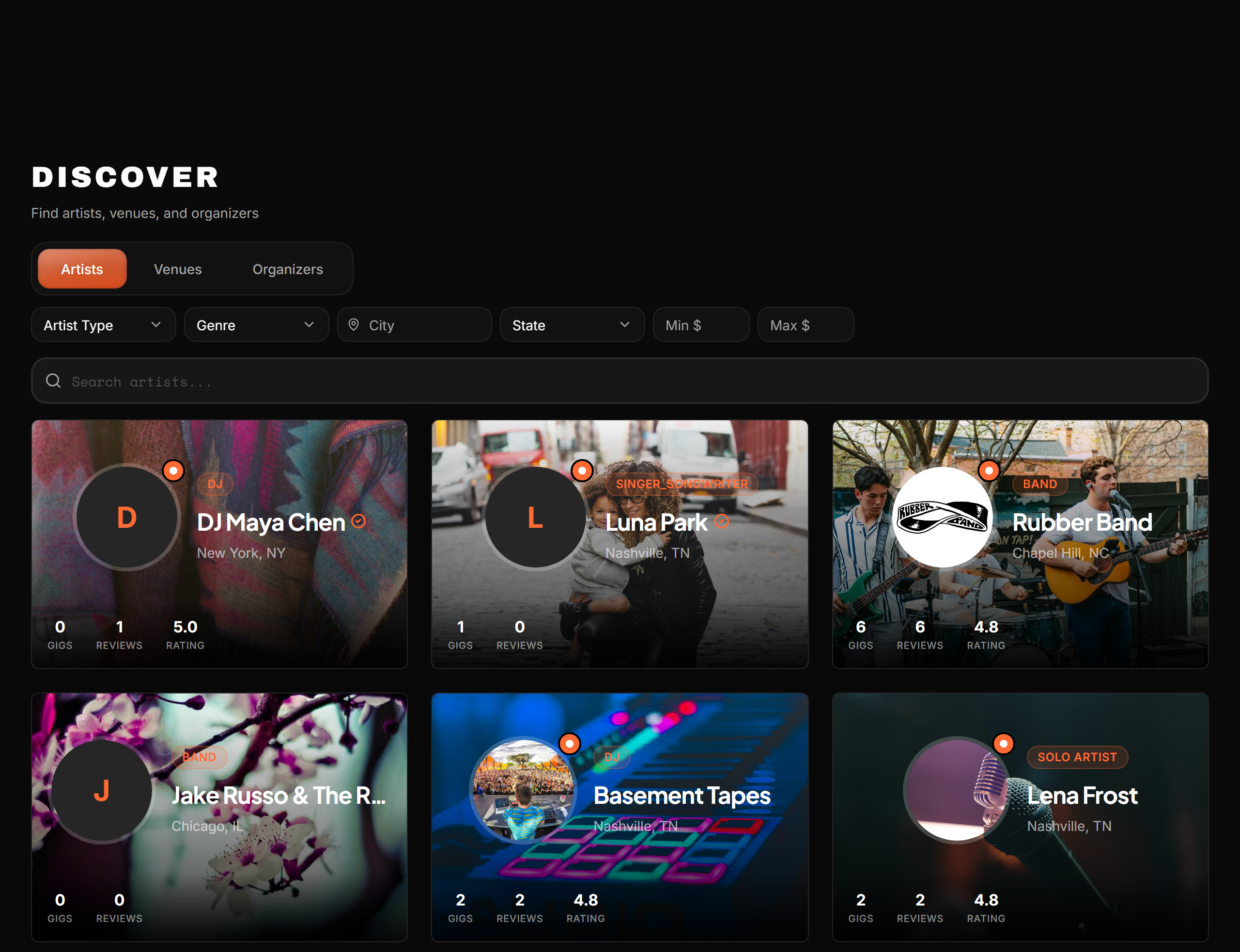 Discover Artists